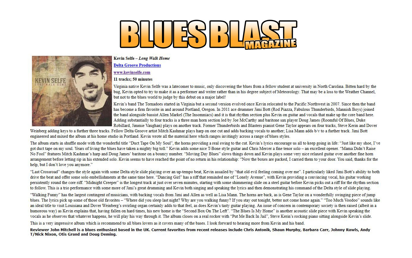 Blues Blast Magazine – Long Walk Home Review – June 13, 2013