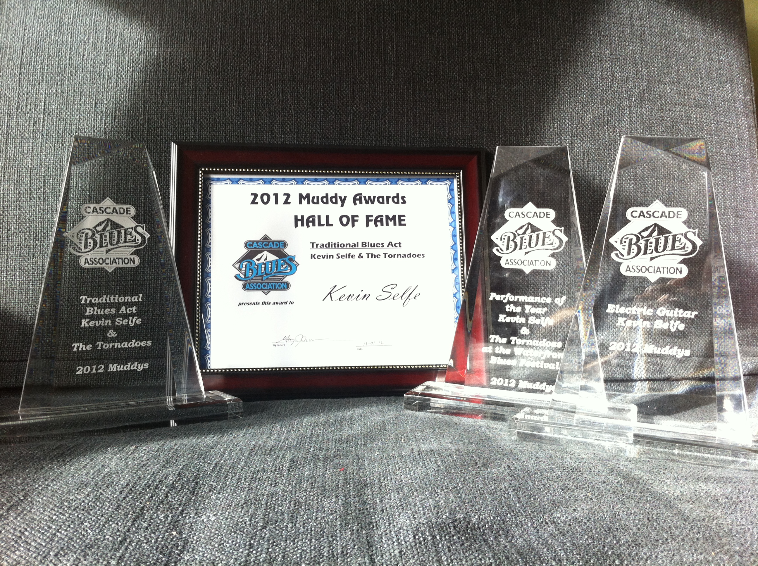Kevin Selfe and The Tornadoes take home four Muddy Awards, inducted into the Hall of Fame!
